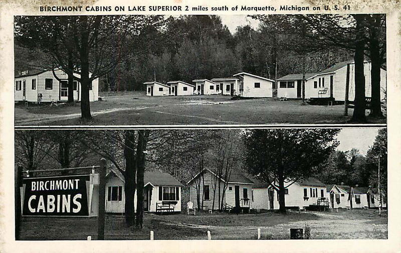 Birchmont Cabins - Vintage Postcard